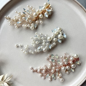 Bridal Hair Clip Pearls & Crystals – Bridal Hair Jewelry Gold Silver Rose Gold – Wedding Hair Accessory – Vintage Hair Jewelry for the Bride