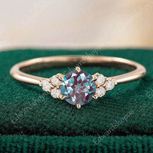 Vintage Opal Ring Opal Wedding Band 14k Rose Gold Art Deco | Etsy