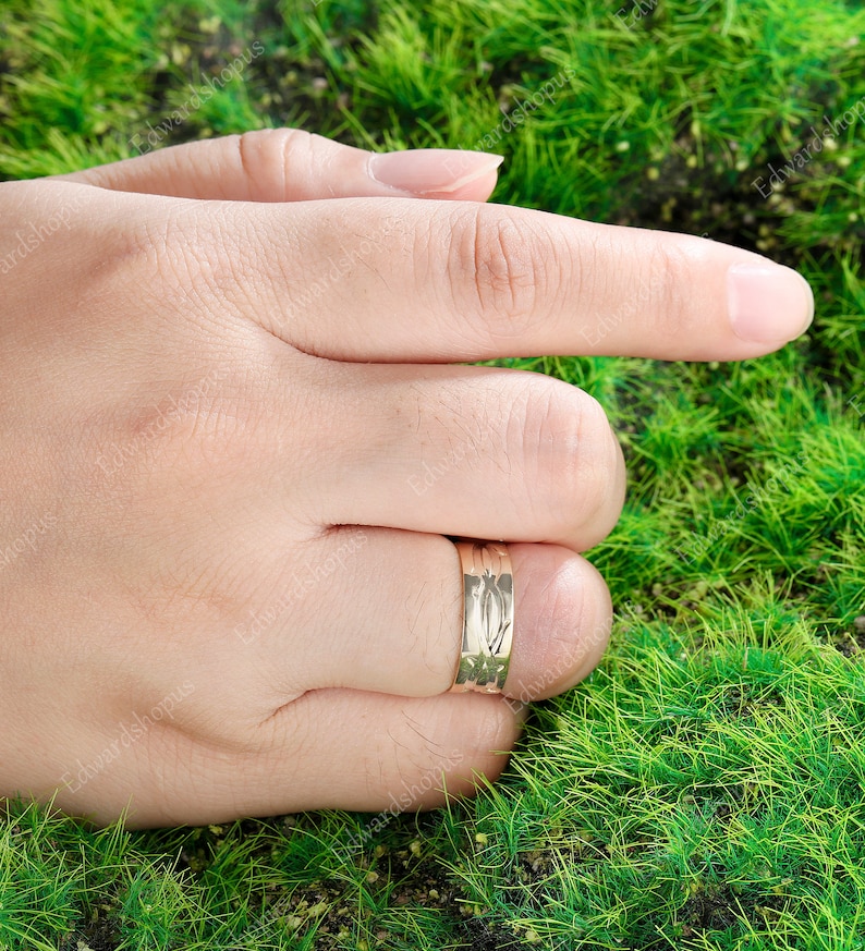 Traumhafter Trauring Vintage Herrenring Trauring Roségold Trauring Silber Herrenring 14k Goldring Jahrestag Geschenk Bild 8