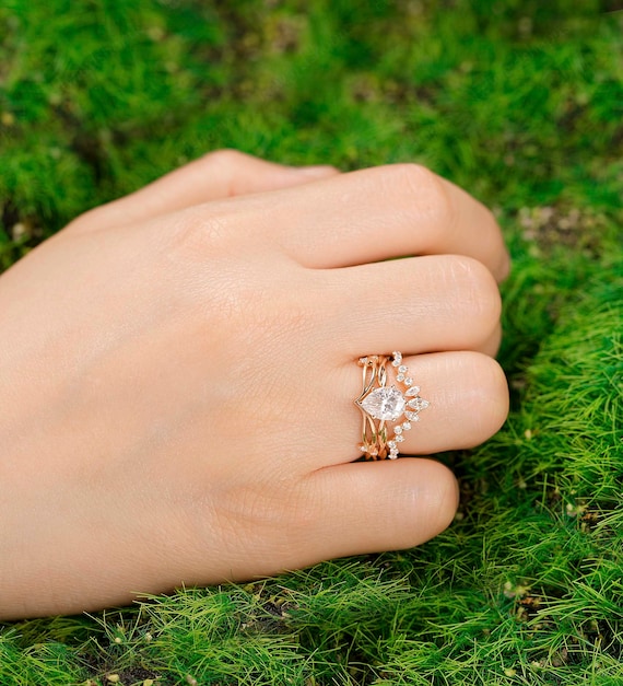 Unique engagement sale wedding ring sets