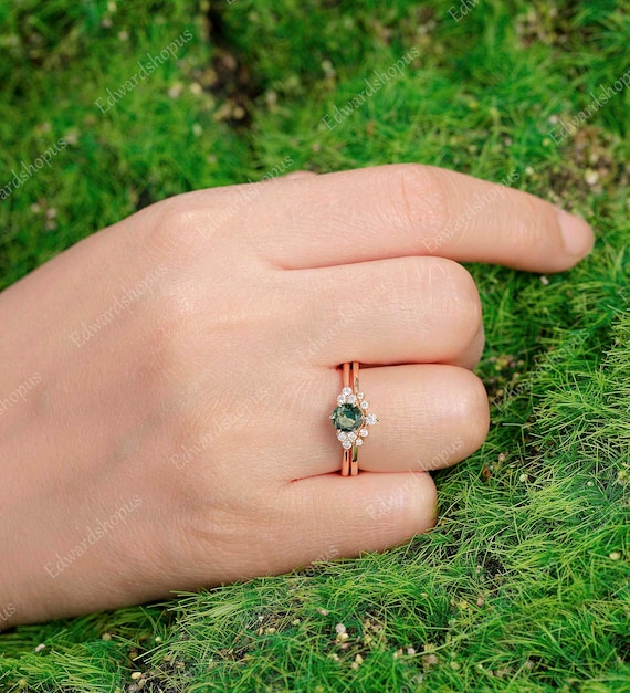 Antique green sapphire ring sale