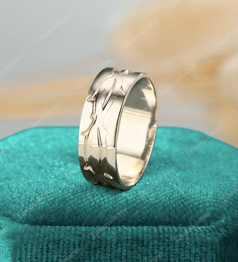 Traumhafter Trauring Vintage Herrenring Trauring Roségold Trauring Silber Herrenring 14k Goldring Jahrestag Geschenk Bild 7