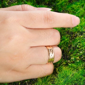 Traumhafter Trauring Vintage Herrenring Trauring Roségold Trauring Silber Herrenring 14k Goldring Jahrestag Geschenk Bild 6