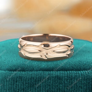 Traumhafter Trauring Vintage Herrenring Trauring Roségold Trauring Silber Herrenring 14k Goldring Jahrestag Geschenk Bild 4