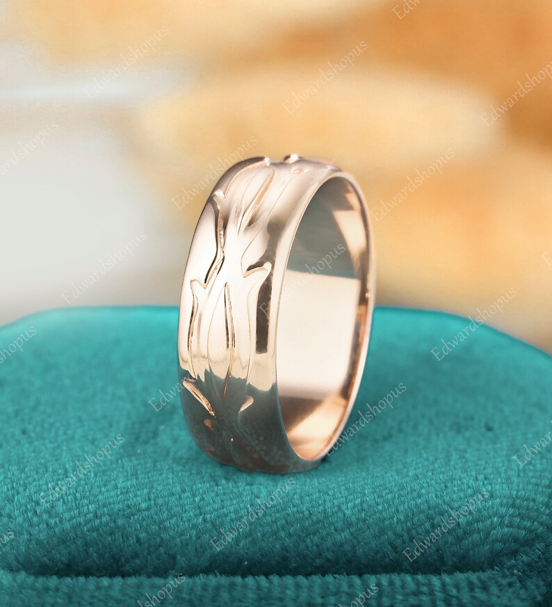 Traumhafter Trauring Vintage Herrenring Trauring Roségold Trauring Silber Herrenring 14k Goldring Jahrestag Geschenk Bild 3
