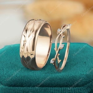3stk Paare Ring Set für Männer und Frauen, Moissanite Verlobungsring Set, Männer Ehering, Ehering Set, Vintage Diamant Braut Set Couples Ring Set