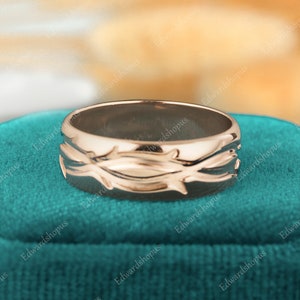 Traumhafter Trauring Vintage Herrenring Trauring Roségold Trauring Silber Herrenring 14k Goldring Jahrestag Geschenk Bild 5