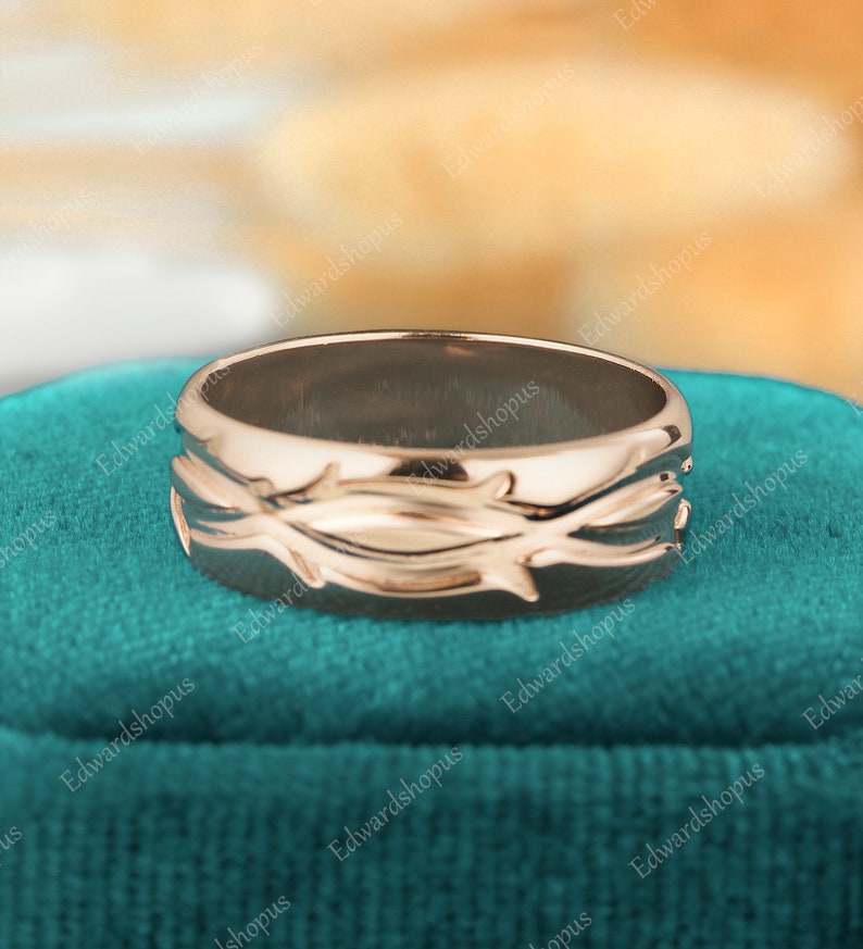 Traumhafter Trauring Vintage Herrenring Trauring Roségold Trauring Silber Herrenring 14k Goldring Jahrestag Geschenk Bild 5
