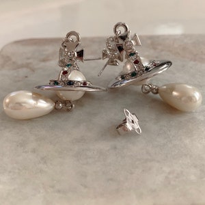 18K White Gold Pearl Orb Earrings