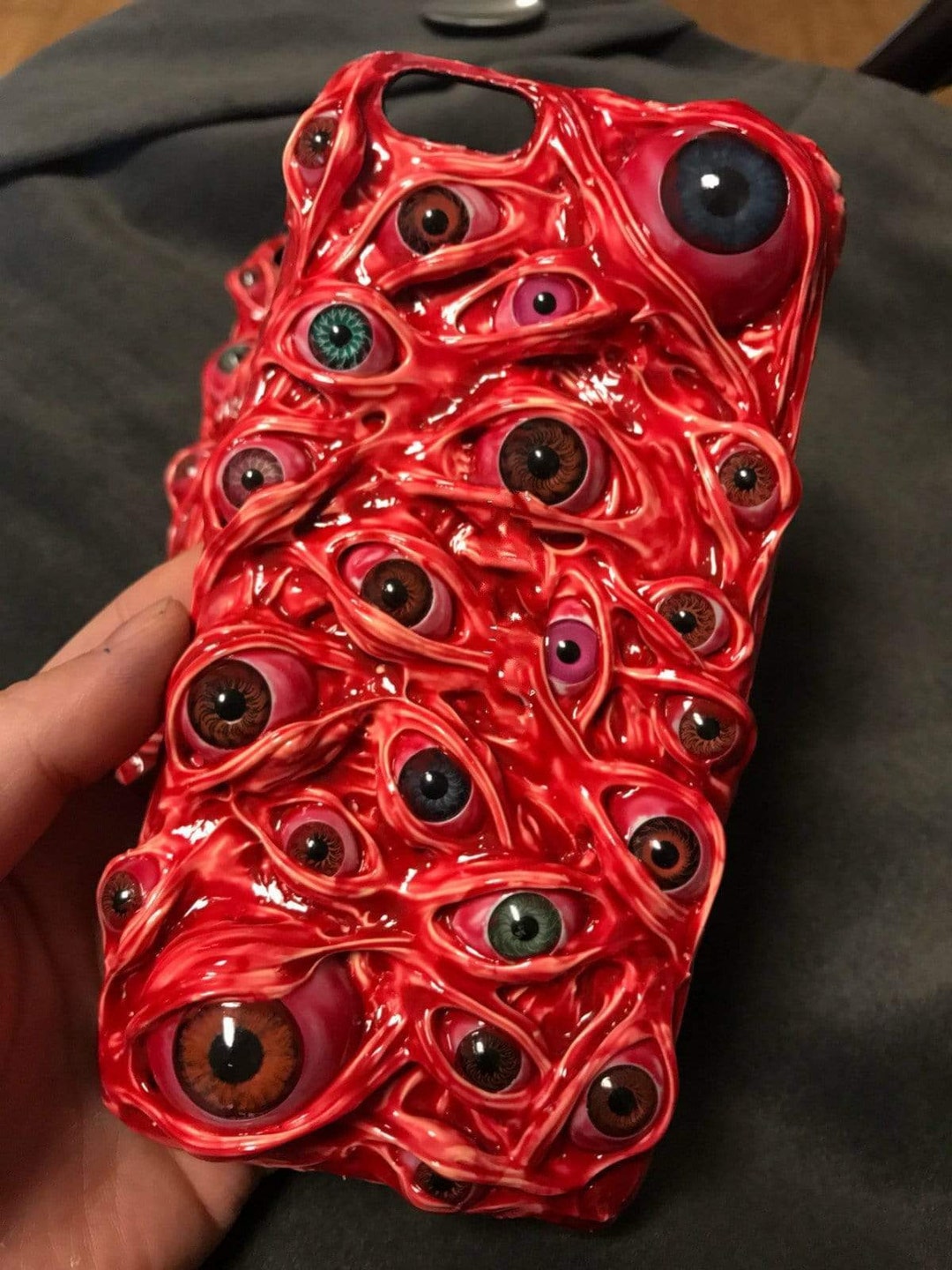 Red Monster Teeth Eye Handmade Designer iPhone Case For All iPhone Models
