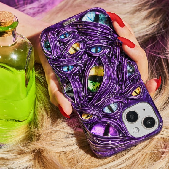 Purple Venom & The Eyes Handmade Designer iPhone Case For All iPhone Models