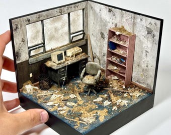Abandoned 90s Office 1/24 Scale Miniature Diorama