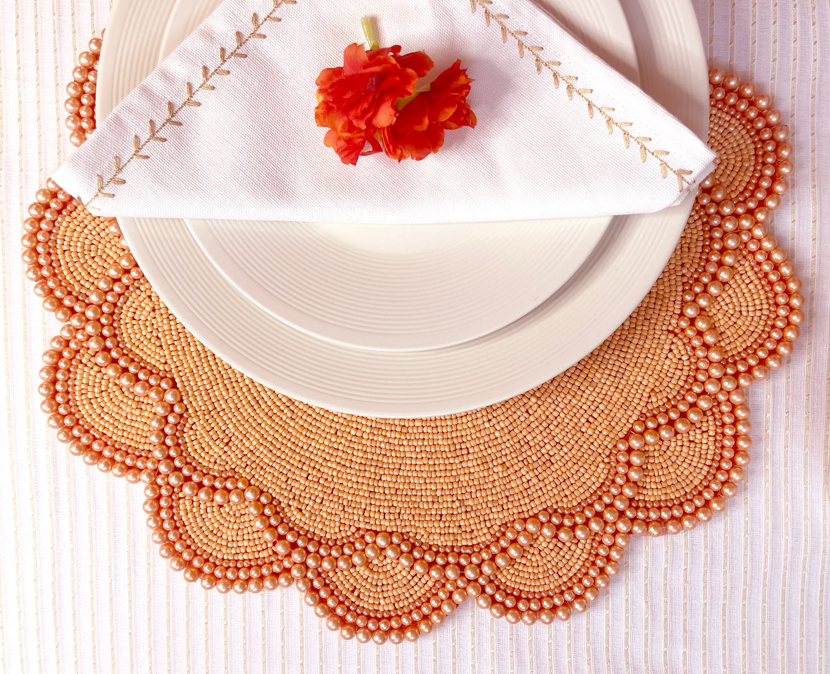 Handmade beaded placemat living room table decoration beaded Etsy