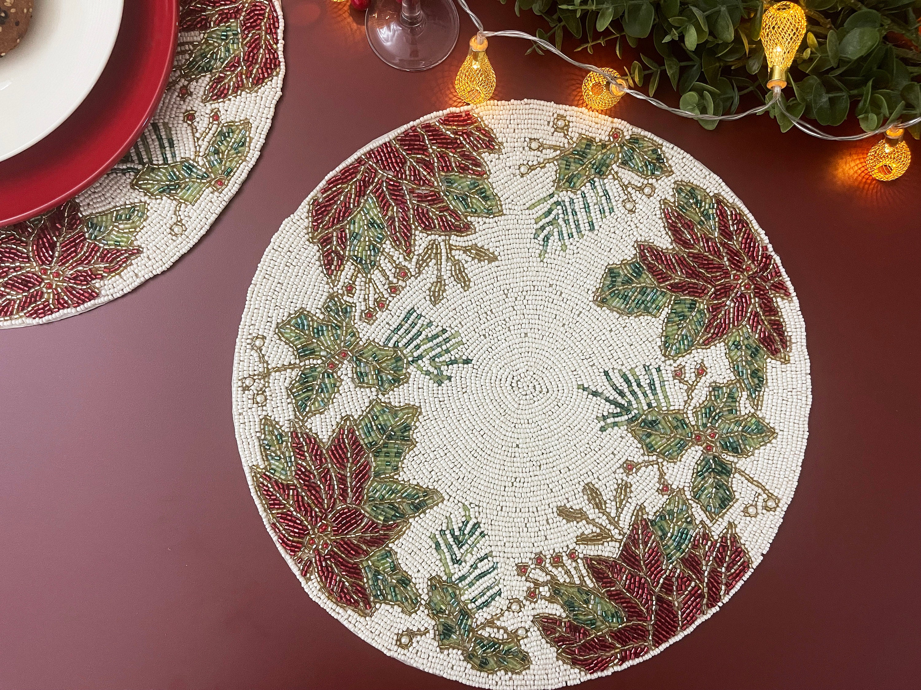Christmas Special beaded placemat gift for her christmas Etsy