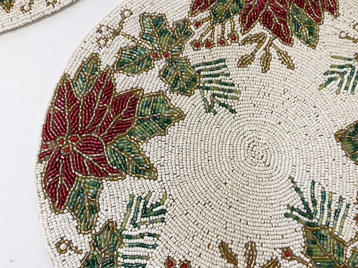 Christmas Special beaded placemat gift for her christmas Etsy