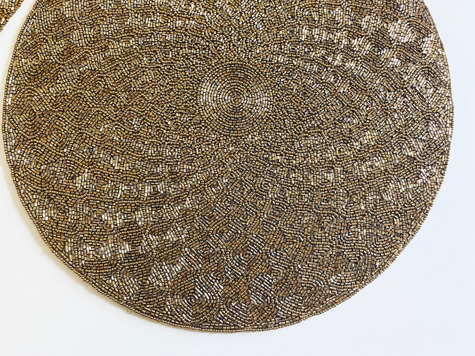 Luxury Handmade Beaded Placemat Small Bead Tablemat 14 Inch Etsy