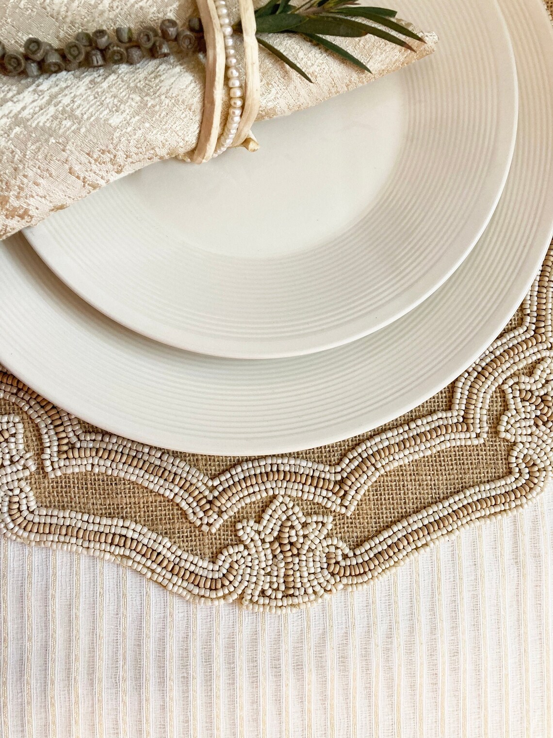 Handmade Beaded Placemat for Dining Table 14inch Beads on Etsy