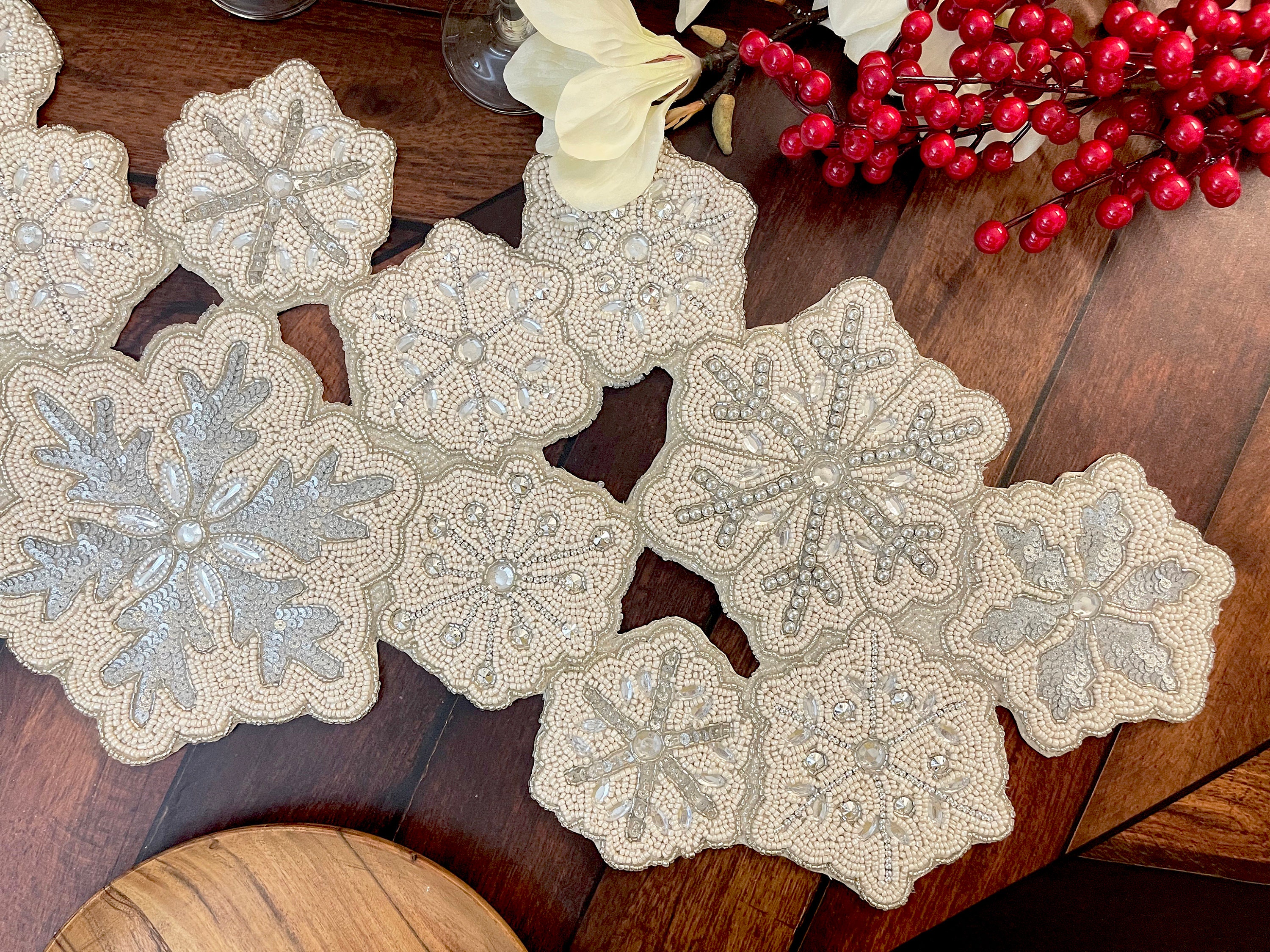 Handmade bead table runner christmas beaded runner Etsy