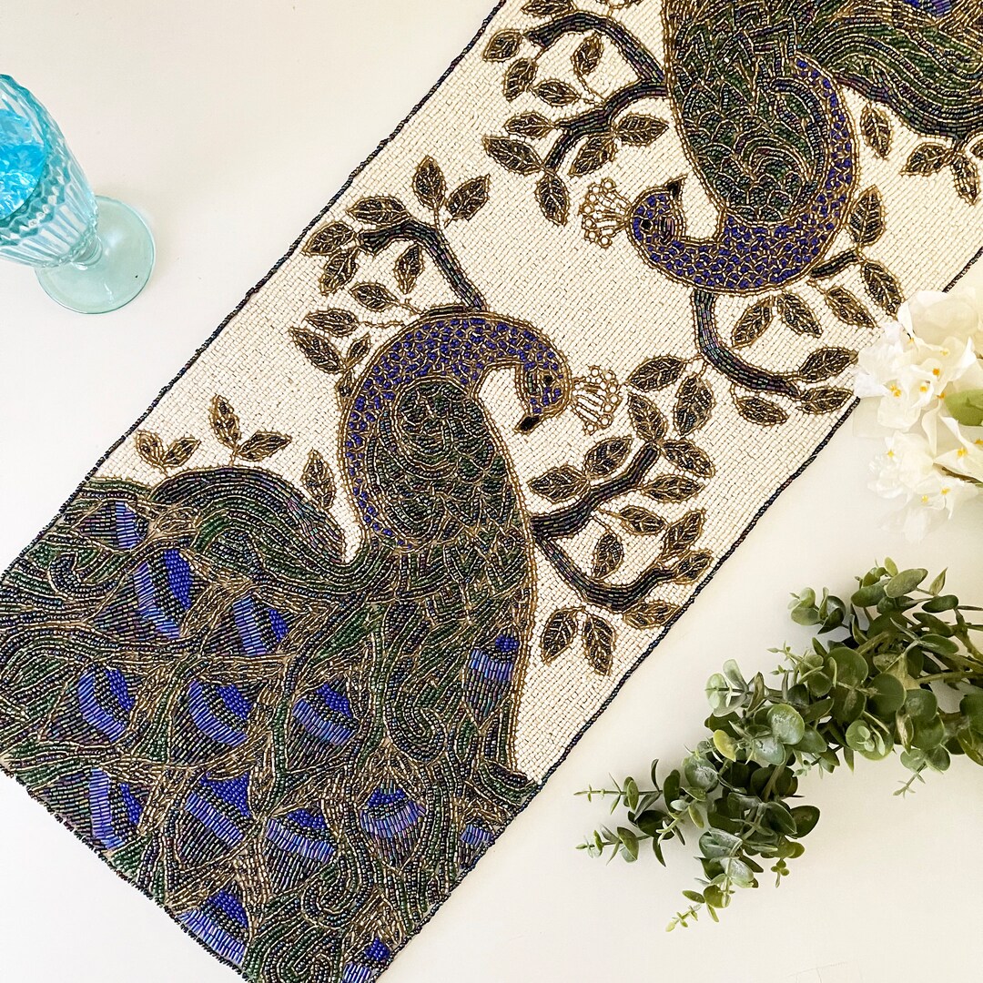 Peacock Lotus Lake CW0307041CL Quilted Table Runner main image 1