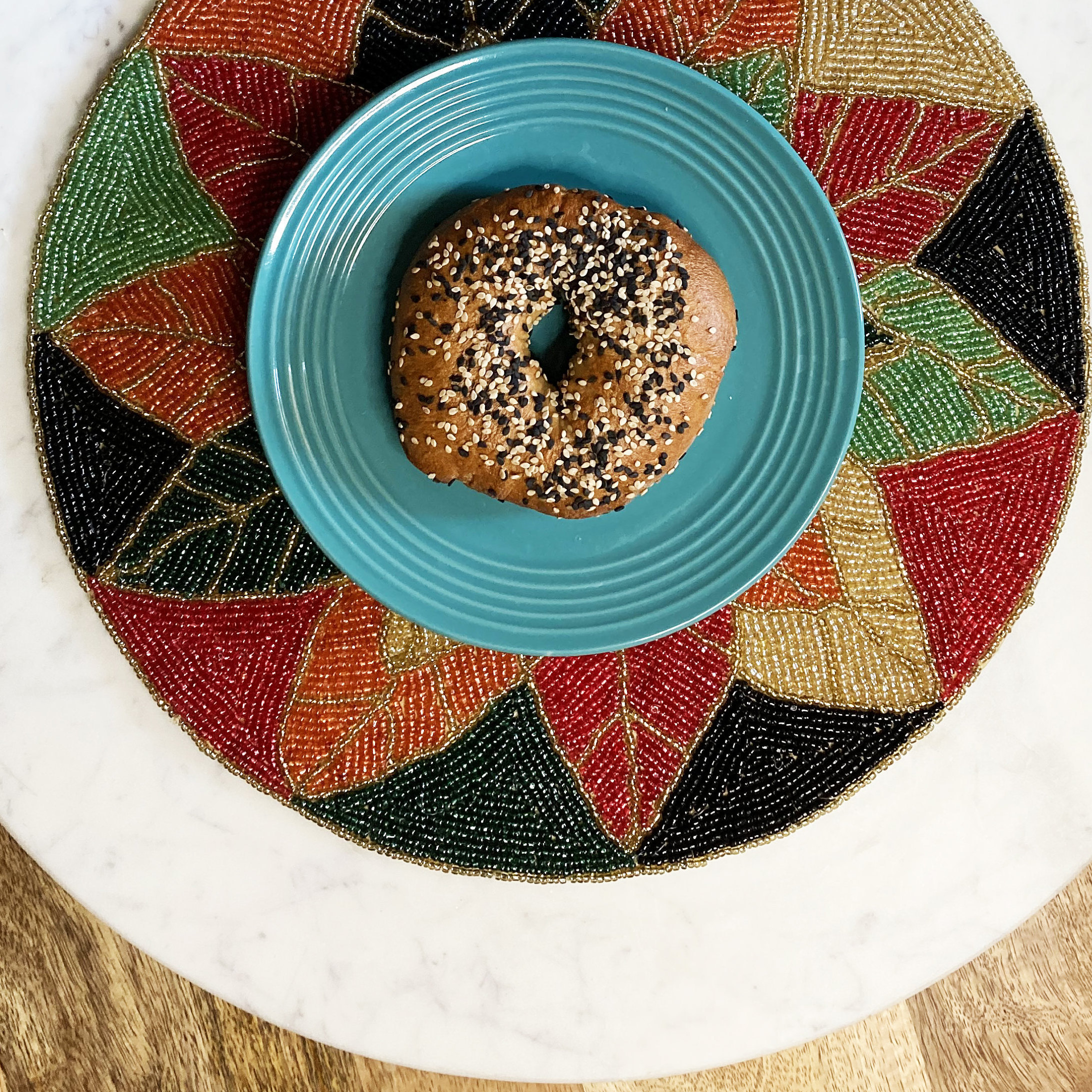 Handmade Beaded Placemat Tablemat 14 Inch Charger Placemats Etsy