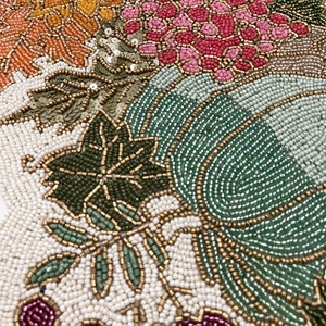 Handmade Bead Table Runner, Multicolour Pumpkin and Flower Fall Runner ...