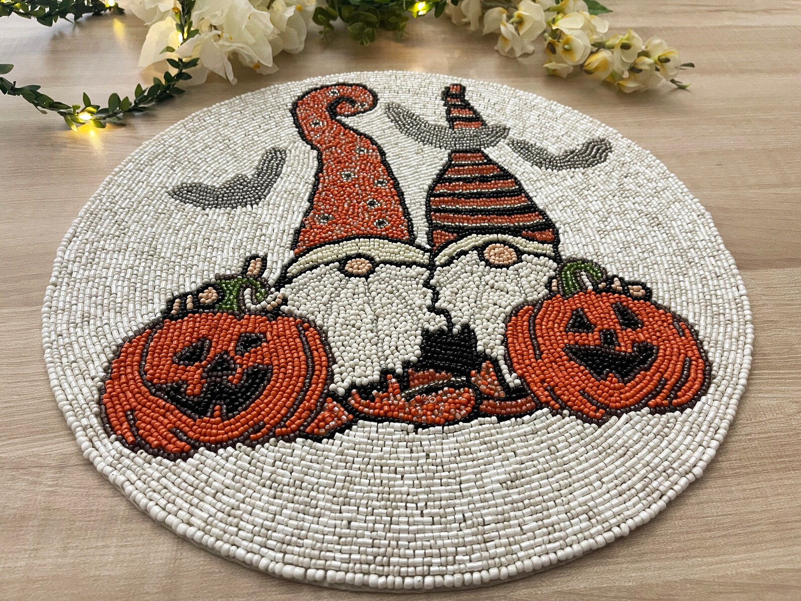 Halloween Handmade Beaded Placemat Tablemat 14 Inch Etsy