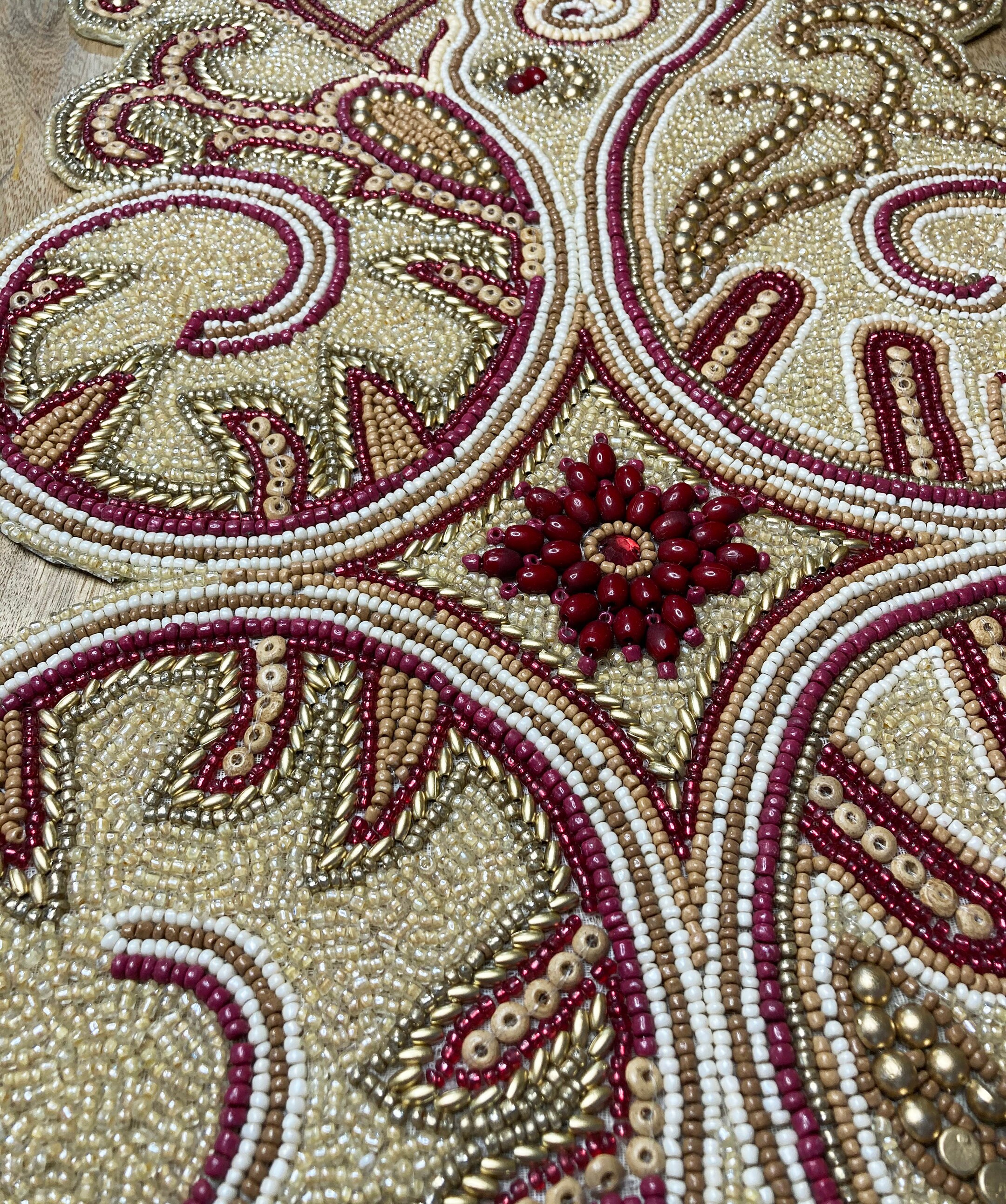 Handmade table runner beaded table runner table decor Etsy