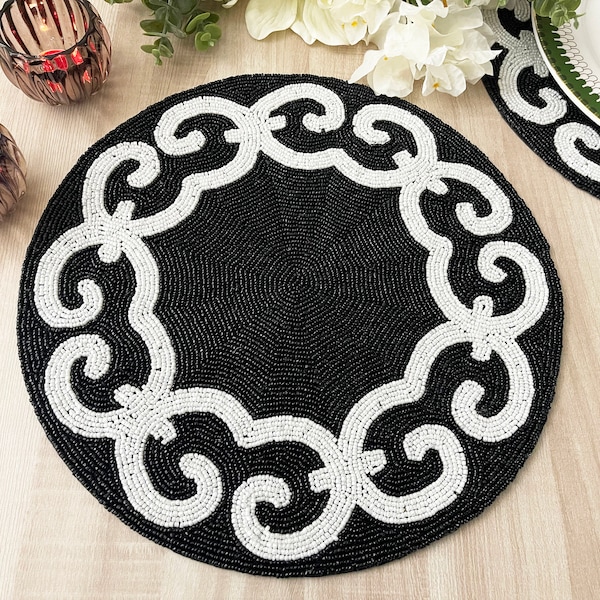 Black White Placemat Etsy