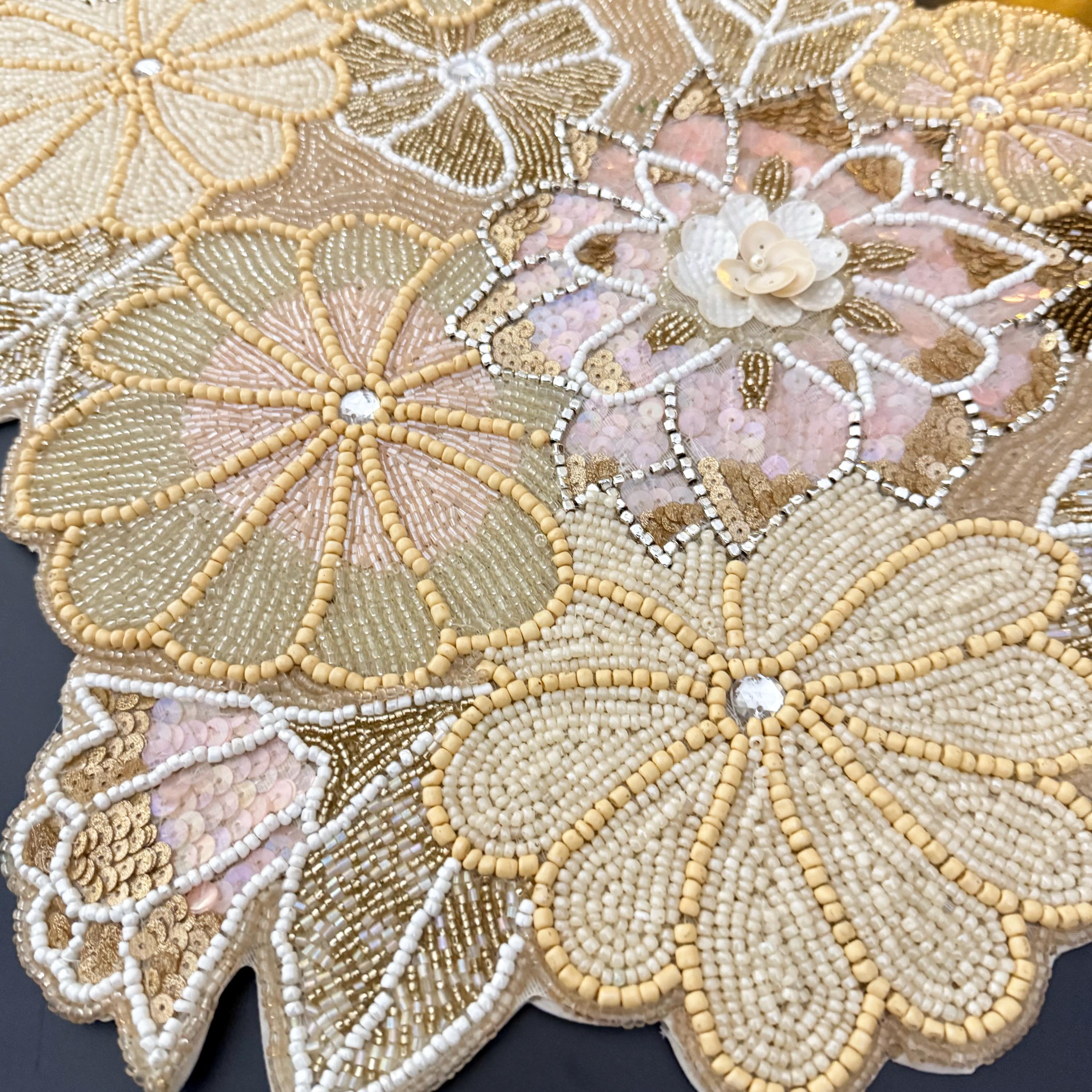 Handmade Beaded Floral Table Runner, Multicolour Spring Decor (13x36 ...