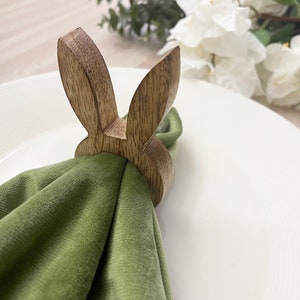 Set of 6/8, Easter wooden napkin rings, bunny napkin ring