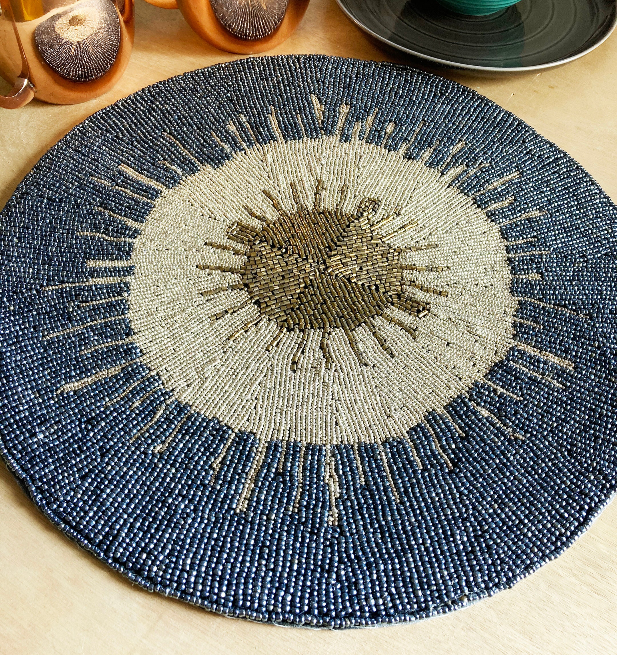 Handmade placemat living room table decoration beaded Etsy