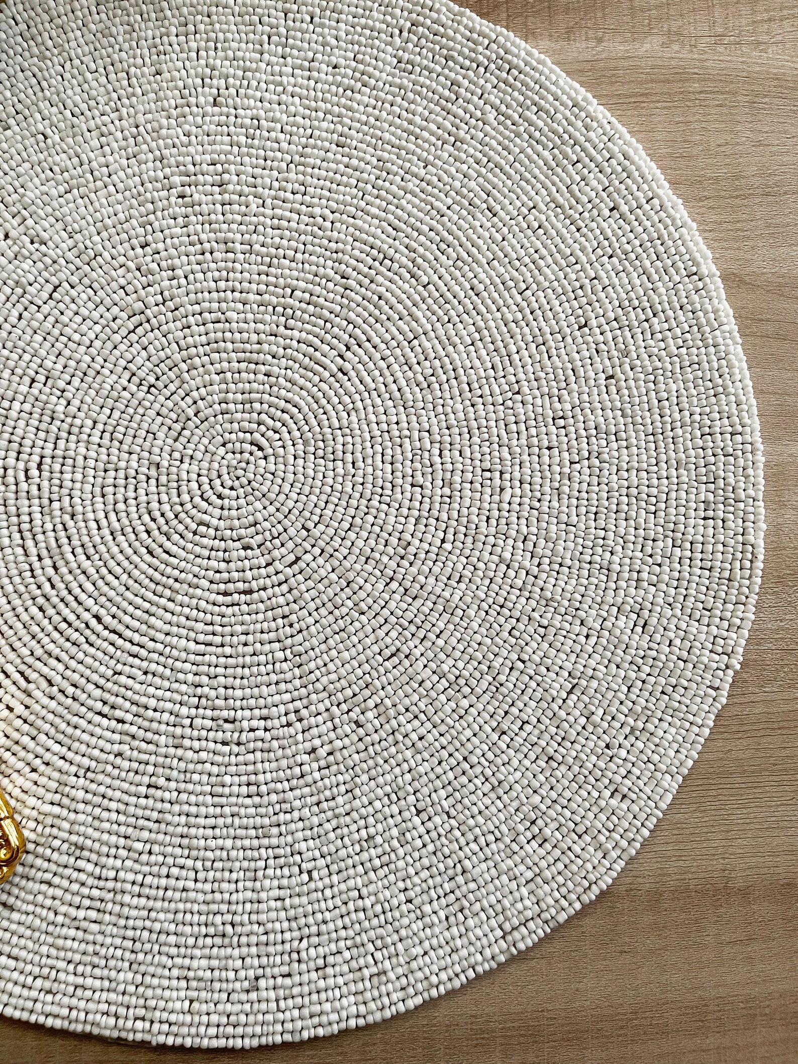Set of 6 Handmade Beaded Placemat Beaded Table Mat White - Etsy
