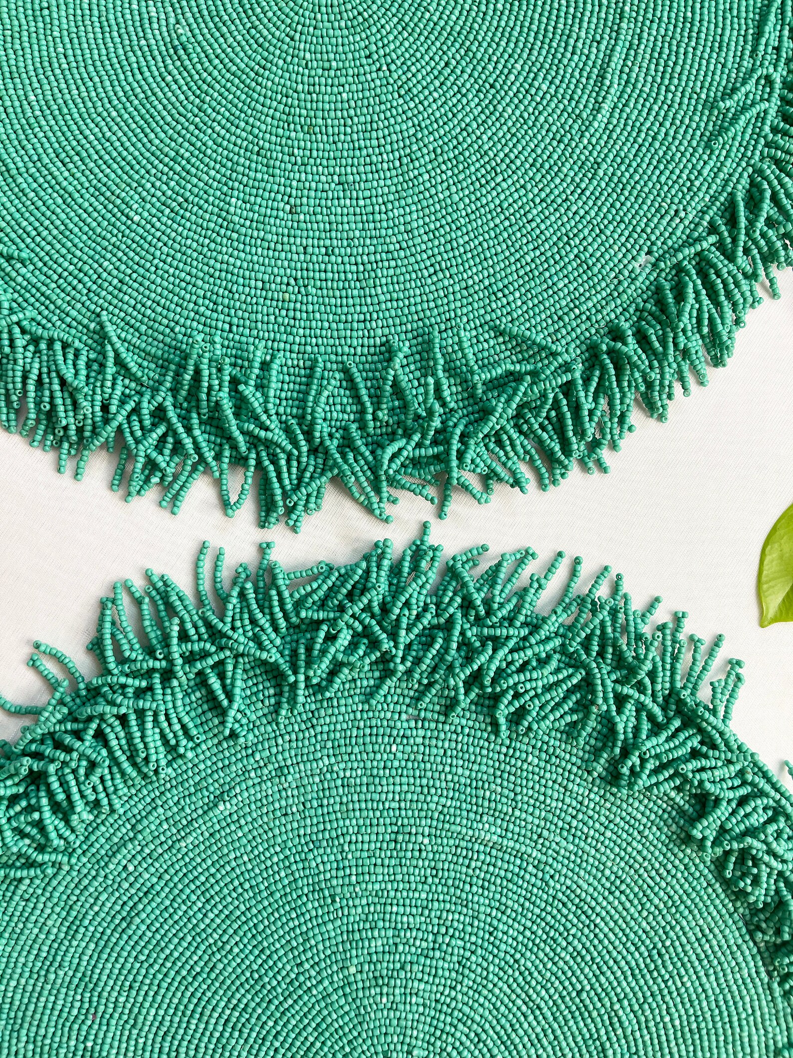 Handmade Beaded Placemat Tablemat 15 Inch Sea Green Charger Etsy