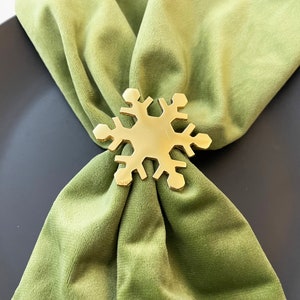 Set di 8 portatovaglioli con fiocchi di neve oro/argento, decorazioni per festival, ringraziamento e regalo di Natale