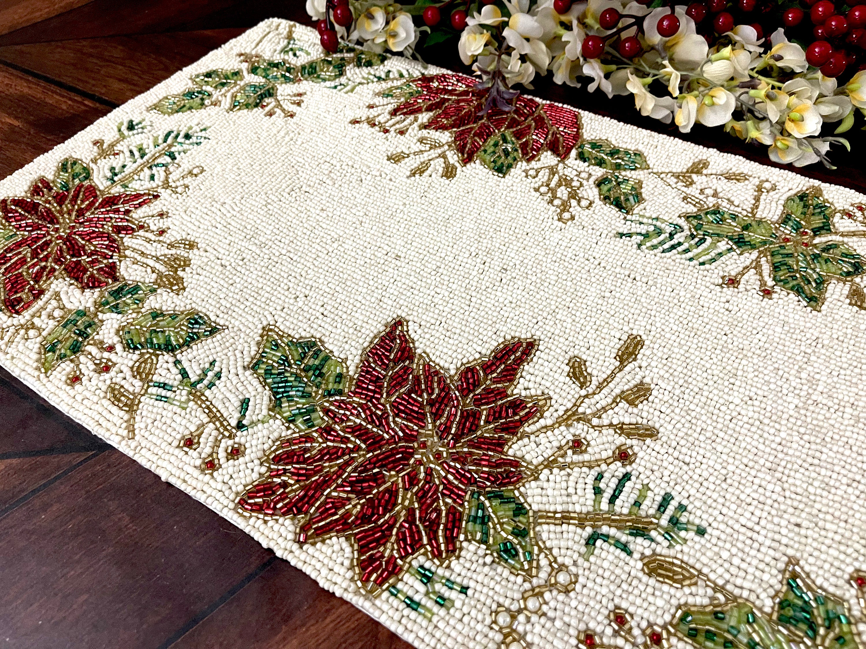 Christmas Special Beaded Runner and Placemat Gift for Her Etsy