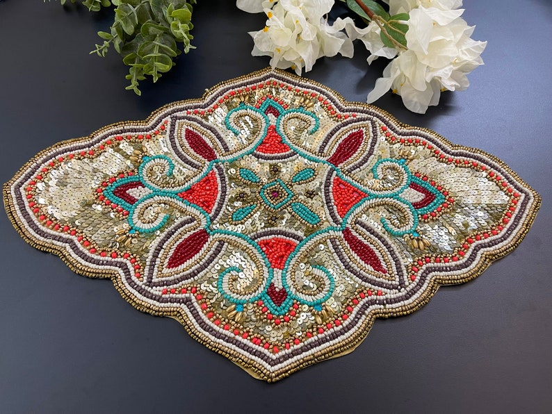 Handmade Table Runner Luxury Beaded Runner Centerpiece Etsy