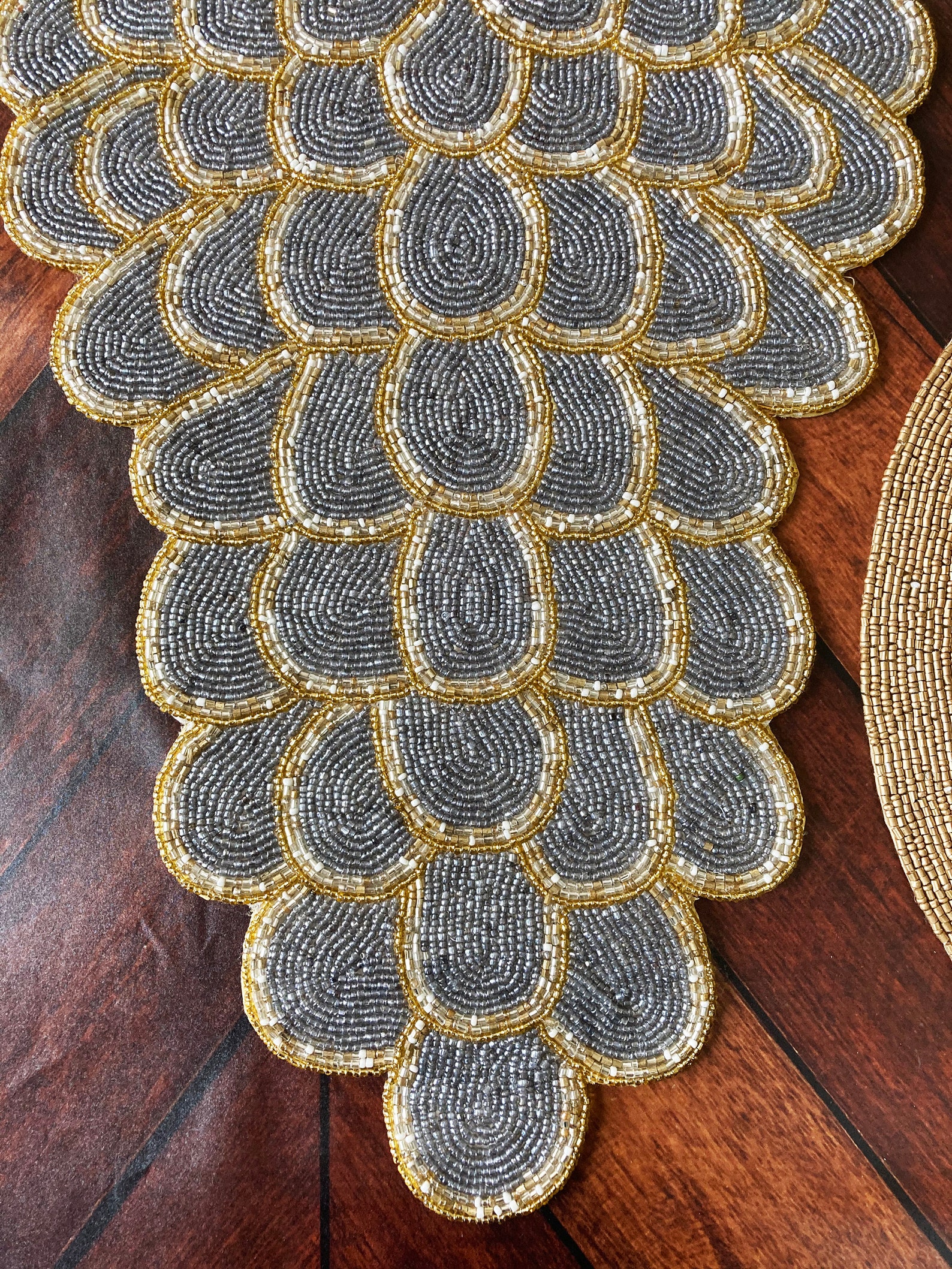 Handmade bead table runner beaded runner multicolor Etsy