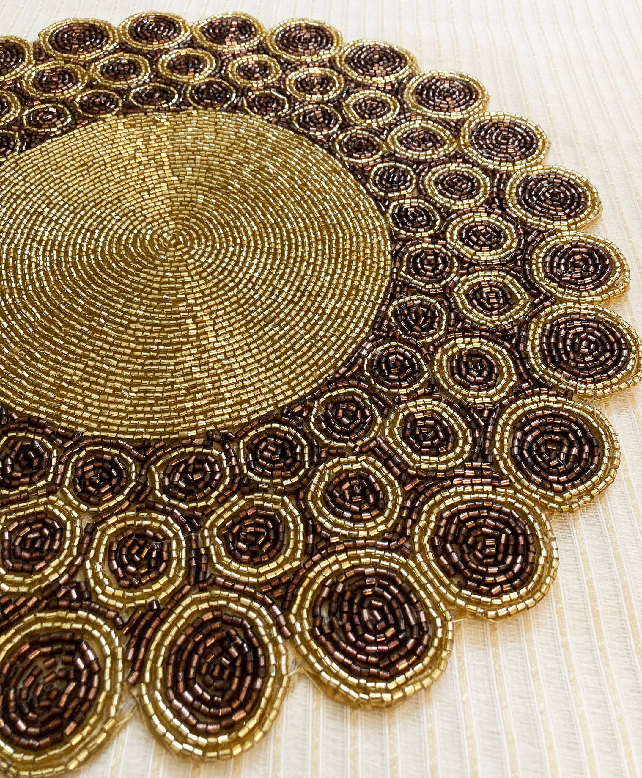Handmade beaded placemat beaded tablemat 14 inch bead Etsy