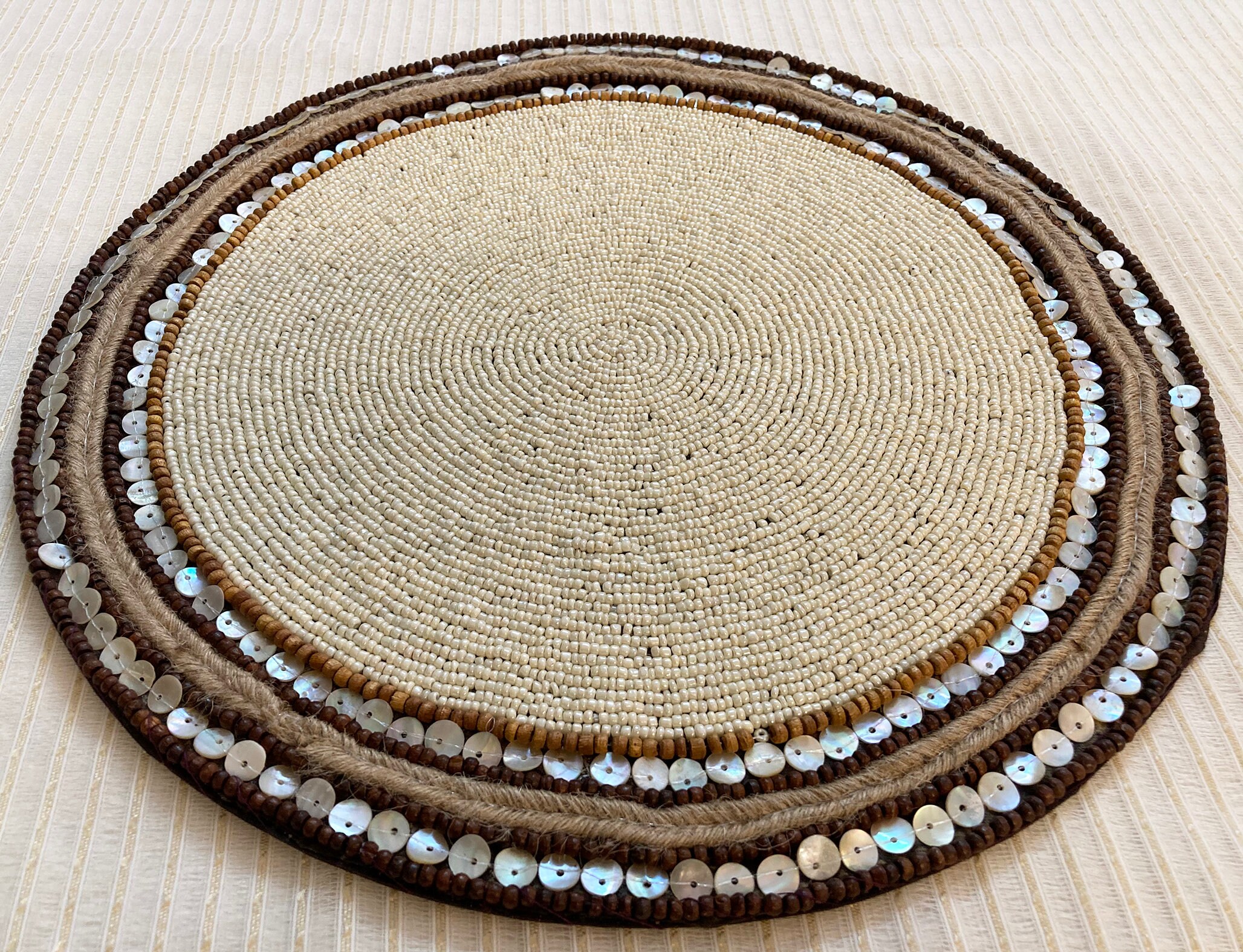 Handmade beaded placemat beaded tablemat 14 inch bead Etsy