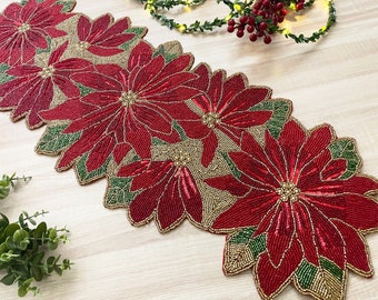 Hollow Out Table Runner with Poinsettia Flowers Christmas Poinsettia Table Runner for Table Decorations Aytai Embroided Table Runners Christmas Table Runners 70 x 15 Inch Hollow Out Table Runner with Poinsettia Flowers Christmas Poinsettia Table Runner for Table Decorations Aytai Embroided Table Runners Christmas Table Runners 70 x 15 Inch