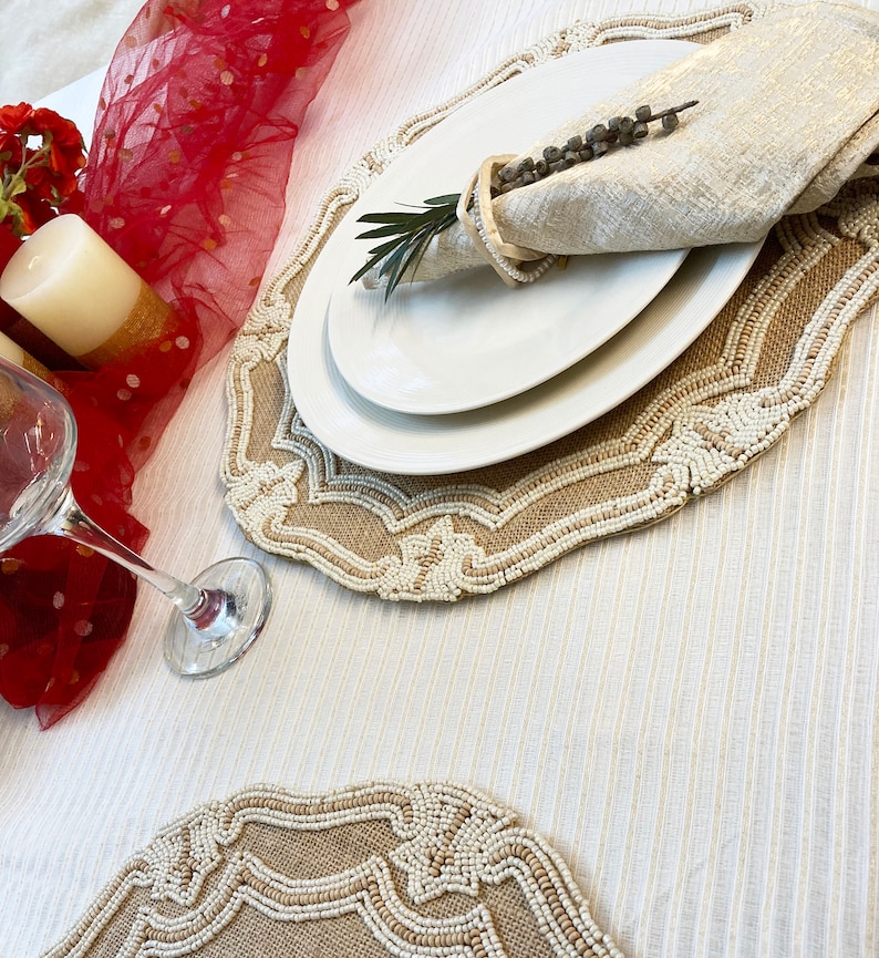 Handmade Beaded Placemat for Dining Table 14inch Beads on Etsy