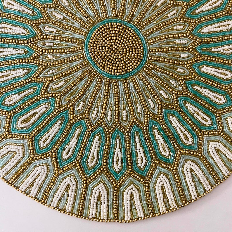 Luxury Handmade Bead Placemat Table Decoration Beaded Etsy