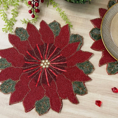 Christmas Special Beaded Runner and Placemat Gift for Her Etsy