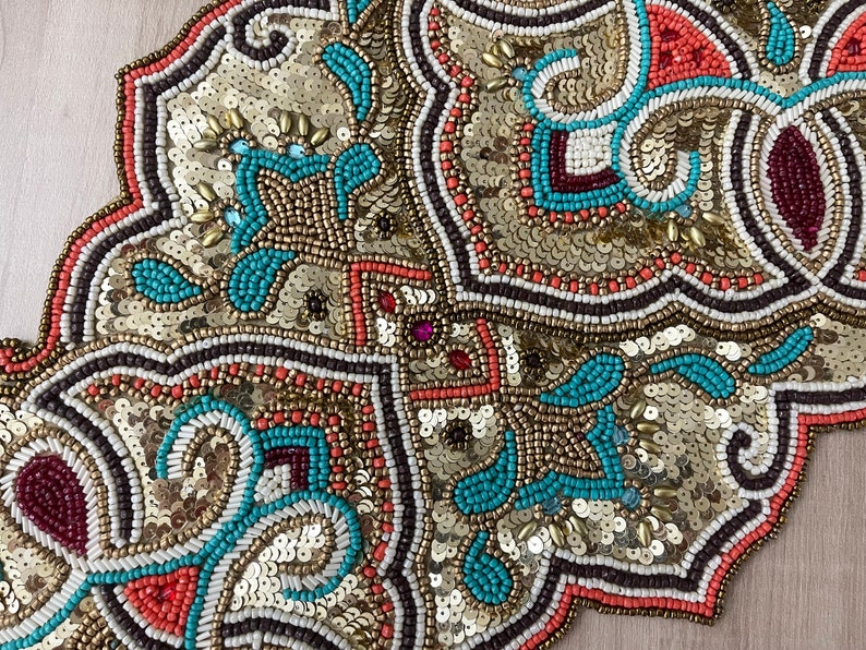 Handmade Table Runner Luxury Beaded Runner Centerpiece Etsy