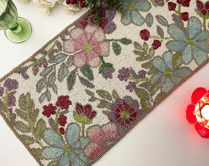 Spring and Summer Table Runner, Pastel Table Decor, Quilted Table ...