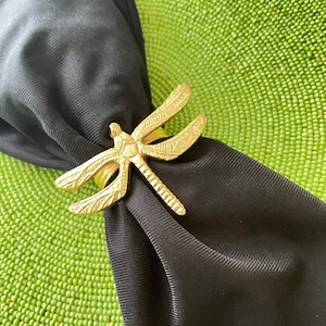 6er Set, Libelle Serviettenring, Gold/Silber Farbe