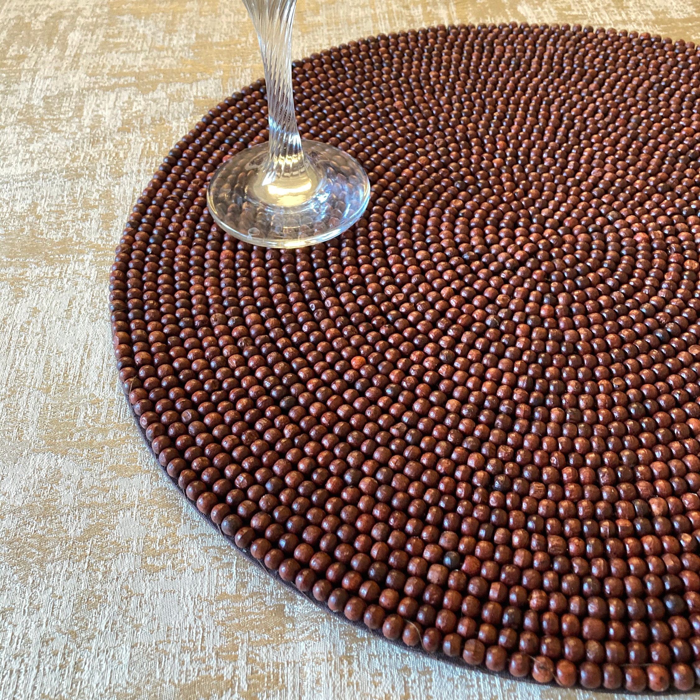 Set of 2 Handmade Vegan Eco Friendly Placemat Wooden Beaded Etsy UK