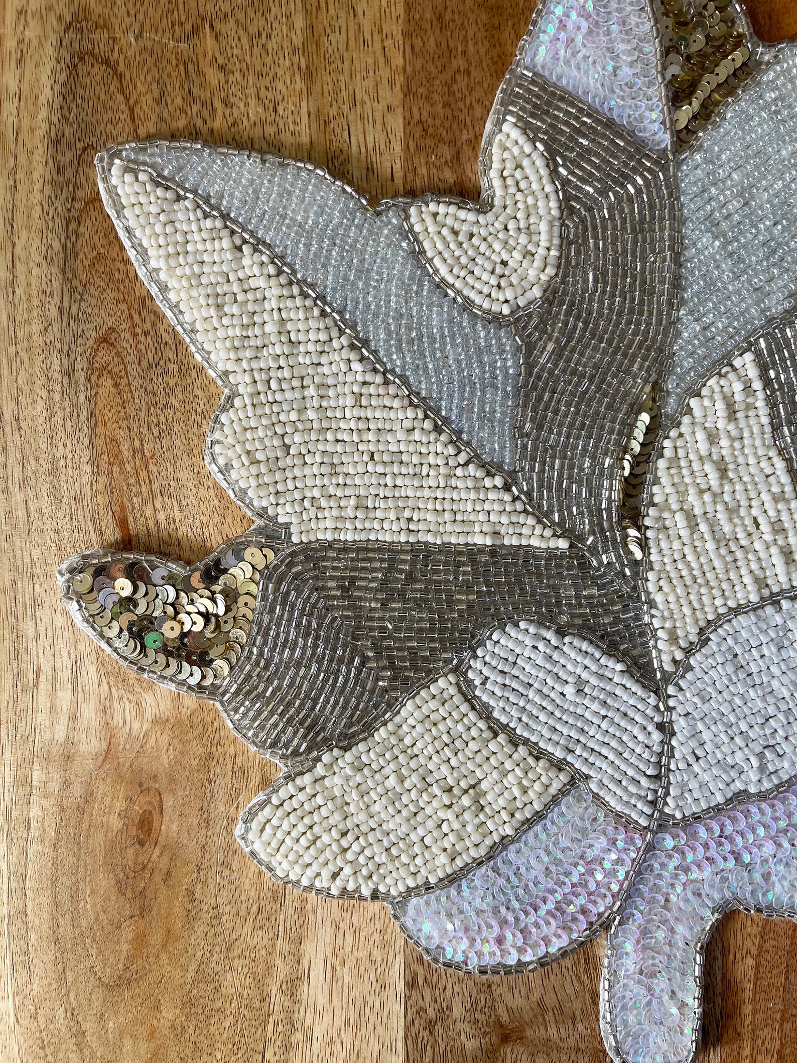 Handmade beaded placemat beaded tablemat 13 inch leaf bead Etsy