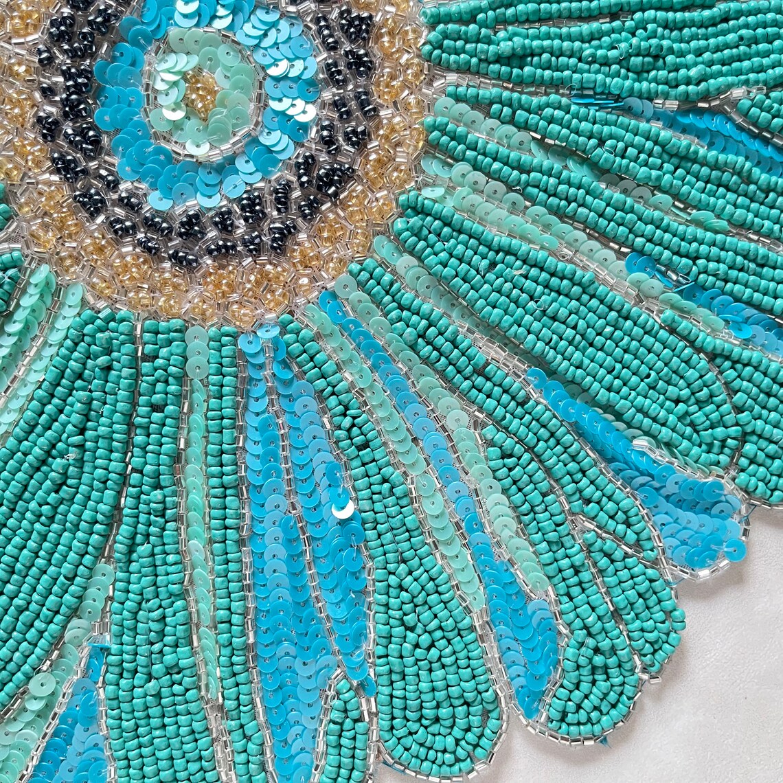 Handmade Beaded Placemat Floral Tablemat 14 Inch Charger Etsy