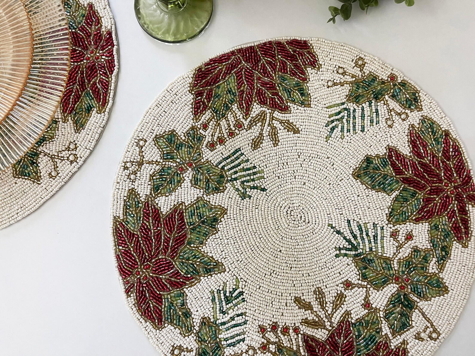 Christmas Special Beaded Placemat Gift for Her Christmas Etsy UK